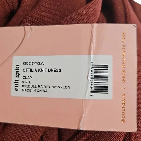 Cult Gaia Ottilia Knit Dress Clay Size L NWT - Picture 11 of 11